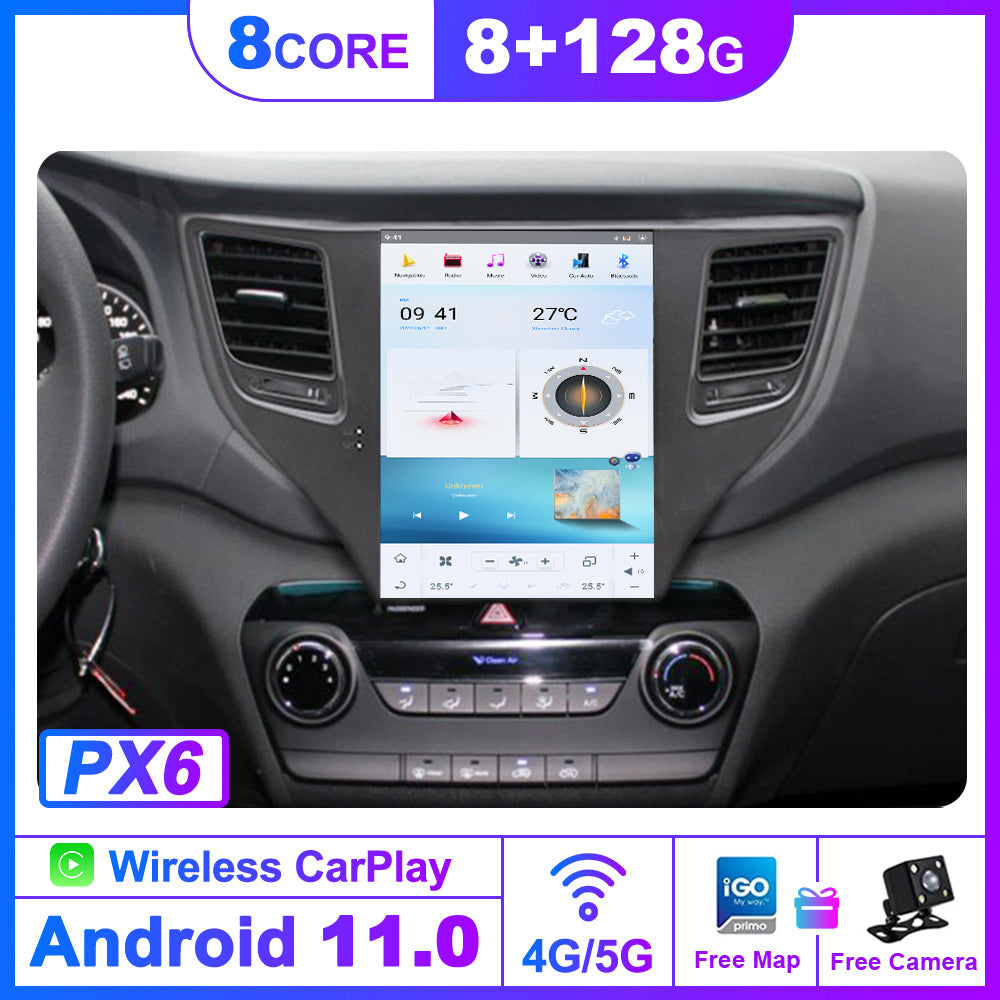 For Hyundai Tuscon 10.4 Inch Tesla-style Carplay Screens (2015-2019)