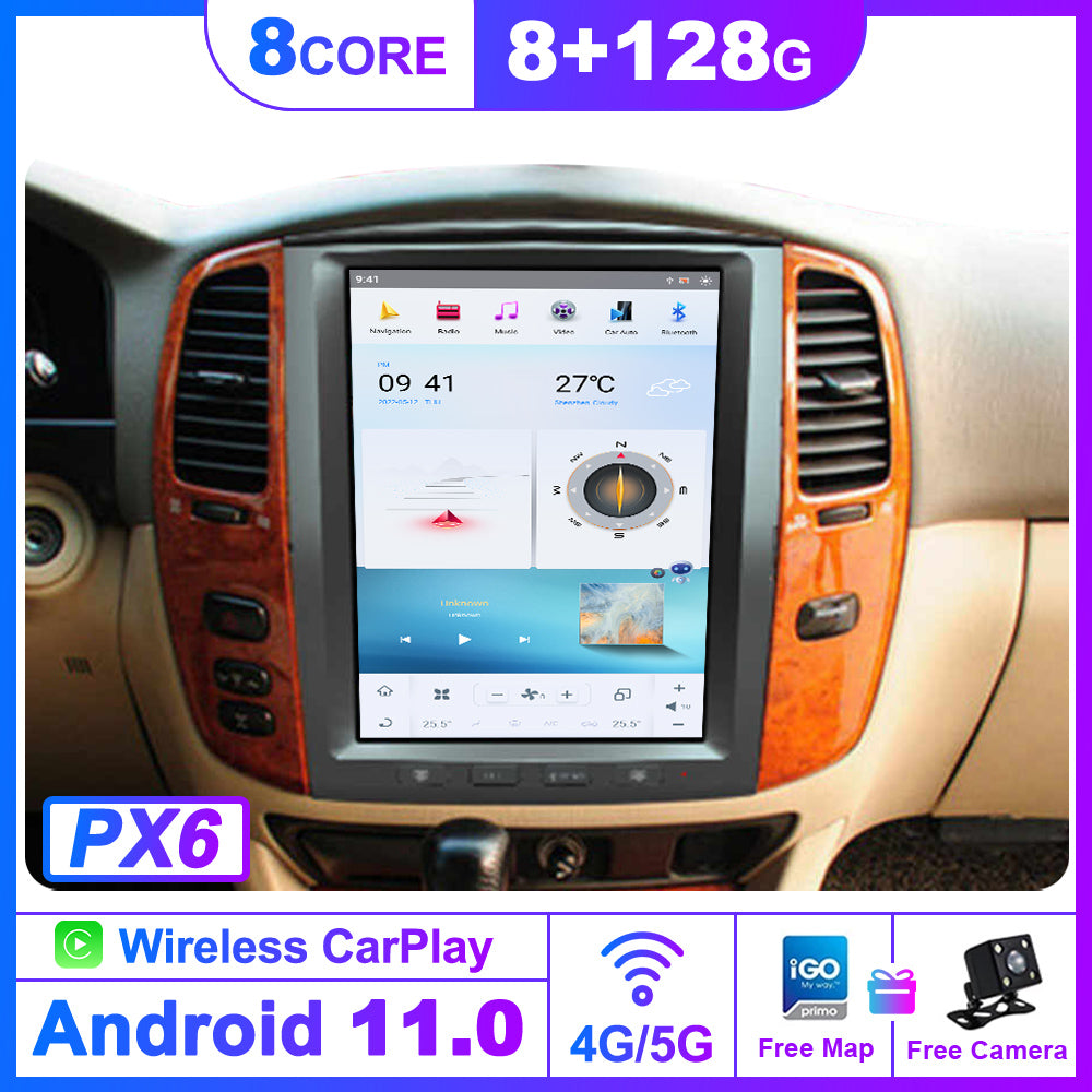 For Lexus LX470 (2002-2007) TOYOTA Land Cruiser LC100 12.1 Inch Tesla-style Carplay Screens