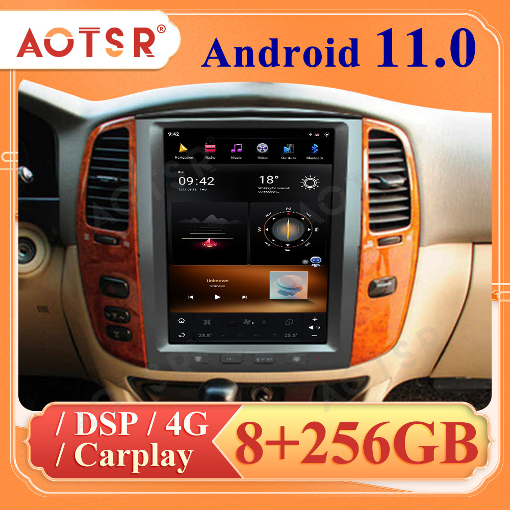 For Lexus LX470 (2002-2007) TOYOTA Land Cruiser LC100 12.1 Inch Tesla-style Carplay Screens