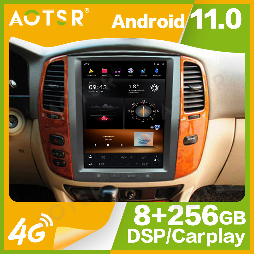 For Lexus LX470 (2002-2007) TOYOTA Land Cruiser LC100 12.1 Inch Tesla-style Carplay Screens